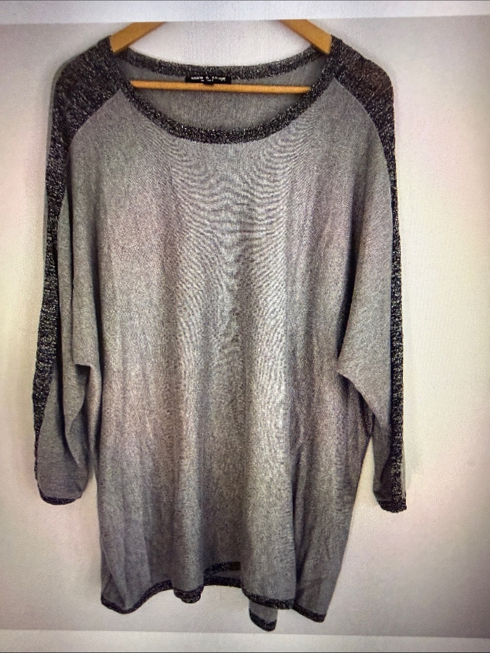 Cable & Gauge Women Gray Long Sleeve Pullover Sweater Top Size Plus Size 3X
